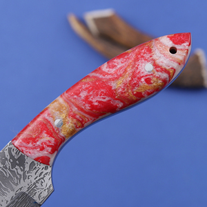 Cuchillo de caza OEM personalizado con hoja fija de acero 12C27 grabado al ácido, mango de resina de grado industrial y diseño Drop Back Skinner - Product Image 5