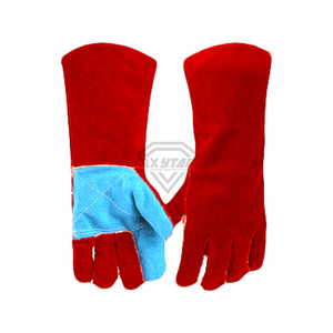 Custom Split Leather Welding Gloves Heat Resistant Safety Work Gloves Reinforced Palm Industrial Protective Gloves OEM - Product Image 4