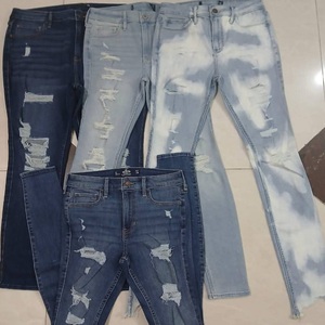 Pantalones de mezclilla de algodón de alta calidad para hombre, corte ajustado, estilo hip hop, tiro medio, suaves, de punto, lavado claro, con cremallera, peso medio - Product Image 1