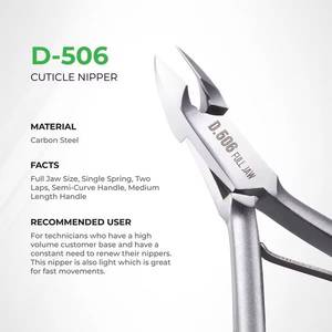 Coupe-ongles professionnel en acier inoxydable D-506, mâchoire de 10,0 mm, forme biseautée, outil à ongles incurvé, pointe droite et aiguisée, portable pour adulte - Product Image 4