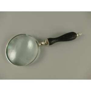 Loupe nautique à bordure argentée avec manche en bois, articles cadeaux de bureau et d'affaires - Product Image 2