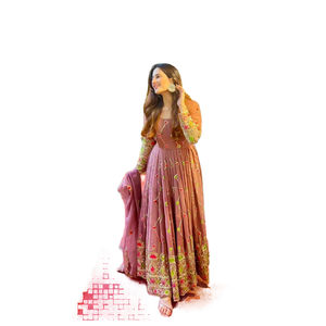 Designer <b>Modest</b> Evening Dress Anarkali Gown and <b>Pant</b> with Dupatta for Fancy Style Evening Parties - Product Image 1