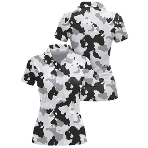 เสื้อโปโลกอล์ฟผู้หญิงคุณภาพสูง สวมใส่สบาย ระบายอากาศได้ดี พิมพ์ลายดิจิตอลแบบซับลิเมชั่น รับผลิตแบบ OEM คุณภาพสูงระดับไฮสตรีท - Product Image 4