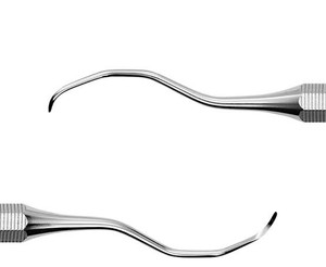 Curette Gracey Mini 11/12 à double extrémité, instrument dentaire parodontal pour surfaces mesiales et postérieures avec manche creux de 10 mm - Product Image 3