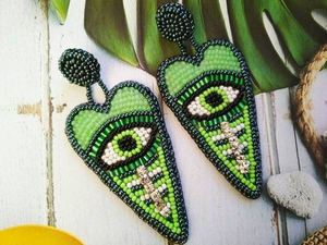 Pendientes de bordado de cuentas hechos a mano para mujer, joyería de moda con nuevos diseños de MD HANDICRAFTS - Product Image 4