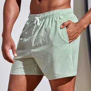 New <b>Men's</b> Solid Customizable Swim <b>Trunks</b> With Drawstring Waist Breathable Quick Dry Formal Style Swim Beach Shorts - Product Image 6