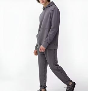 Ensemble de survêtement délavé pour homme de qualité supérieure, en tissu respirant, pour le sport et le jogging, avec sweat à capuche et pantalon, grande taille, style streetwear décontracté, OEM, très demandé - Product Image 6