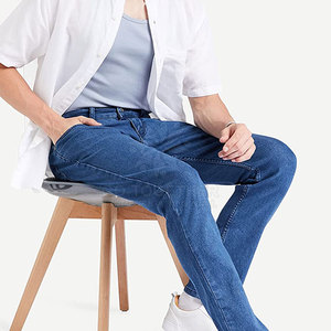 Pantalons en jean modernes, coupe slim, extensibles, confortables pour un usage quotidien, sorties décontractées et style streetwear, pantalons pour hommes - Product Image 3