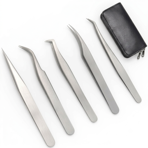 ชุดแหนบต่อขนตาสแตนเลส ปลายแหลม ผิวเรียบ ชุด 5 ชิ้น สำหรับต่อขนตา - Product Image 3