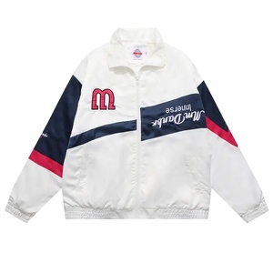 Blouson aviateur classique personnalisé pour hommes, couleur unie, mode automnale avec col montant, fermeture à glissière complète en coton, OEM - Product Image 1