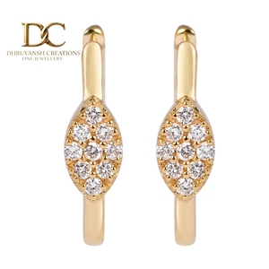 Exclusivos Pendientes de Aro Ovalados con Diamantes Cultivados en Laboratorio en Oro Amarillo Sólido de 14 Quilates, Certificados por IGI, Joyería Personalizada para Mujer - Product Image 1