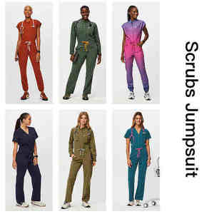 Ensemble <span class=keywords><strong>de</strong></span> Blouses Médicales Professionnelles Personnalisées pour Hôpitaux, Coupe Slim, Col Polo, Uniforme d'Infirmière, Pantalon Jogger pour Femmes Médecines - Product Image 5