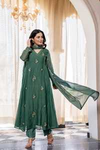Salwar Kameez indien pakistanais élégant, tissu en soie Chanderi, broderie Zari, tenue de fête fantaisie, décontractée, traditionnelle pour femmes - Product Image 5