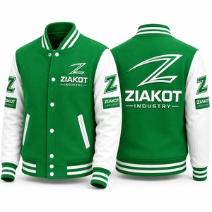 เสื้อแจ็คเก็ตวาร์ซิตี้สีเขียวสำหรับผู้ชาย ZIAKOT พร้อมพิมพ์โลโก้ Z ทรงปกติสำหรับใส่ในฤดูใบไม้ร่วง - Product Image 3