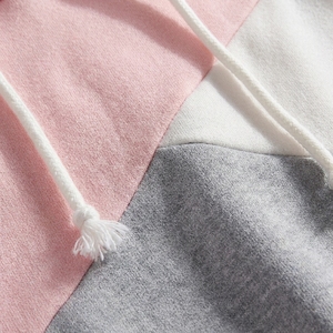 Nouveau style – Sweat-shirt court pour femme, décontracté, à manches longues, gris, rose, blanc, tricoté, pour l'automne - Product Image 5