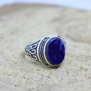 Blue Sapphire 925 Sterling Silver <b>Mens</b> <b>Ring</b> Handmade Vintage Gemstone Jewelry Elegant Statement <b>Ring</b> Gift - Product Image 2