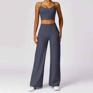 Leggings évasés côtelés sans couture pour femme, coupe bootcut, taille haute, motif léopard, en tissu polyester/nylon, pour tenues de créateur - Product Image 3