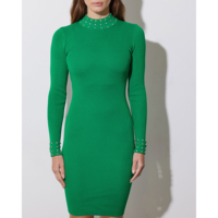 Fournisseur de robes moulantes côtelées personnalisées professionnelles, robe pull à manches longues, marque privée