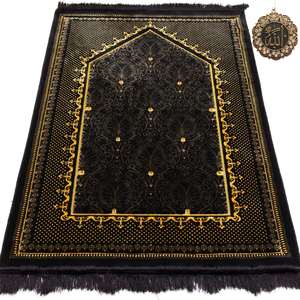 Tapis de prière musulman en peluche antidérapant pour salon, tapis de prière de voyage pour enfants, sur mesure, gaufré, vente en gros, faible MOQ - Product Image 6