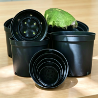 Pot de fleurs en plastique recyclé noir, jardinière pour arbres, 1, 2, 3, 5, 7, 10, 15, 20, 25 gallons, durable, pour serre