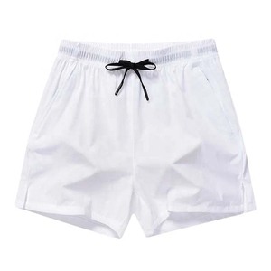 Shorts décontractés pour hommes en toile unie respirante, avec poches, cordon élastique, coupe ample, style plage, en promotion - Product Image 5