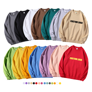 เสื้อสเวตเชิ้ตคอกลมผู้หญิง ผ้าเนื้อนุ่ม สีพื้น แขนยาว ผ้าฝ้ายถัก 100% สวมใส่สบายๆ ในฤดูใบไม้ร่วง  รับสกรีนโลโก้ด้านหน้า - Product Image 1