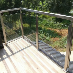 PureView Modern Stainless Steel &amp; Glass <strong>Railing</strong> for Outdoor Stair <strong>Railings</strong>-Barrier-Free Safe Sleek Transparent Design - Product Image 4
