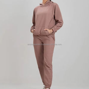 Conjunto de Sudadera con Capucha y Pantalones Deportivos para Mujer, de Forro Polar, Ecológico, Ligero, de Algodón, Personalizado, Estilo Urbano, al por Mayor - Product Image 5