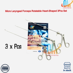 Instruments ORL : Micro-pince laryngée rotative à 360 degrés avec canal d'irrigation, mâchoire en forme de cœur, en acier inoxydable de qualité médicale - Product Image 1