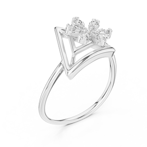 Ensemble de bagues en diamant de laboratoire TRIORA BLOOM en or blanc 18 carats plaqué rhodium, style minimaliste, pour fiançailles, soirée, Saint-Valentin, cadeau glamour, usage quotidien - Product Image 1