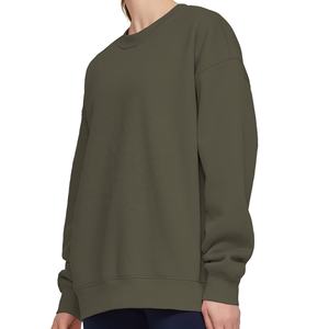 Sudadera deportiva personalizada para mujer, 260gsm, transpirable, cómoda, de algodón y poliéster, suéteres informales de cuello redondo, ropa de gimnasio - Product Image 3