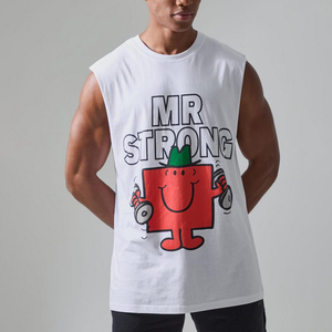 Camiseta sin Mangas de Algodón Blanco para Hombre, Diseño Premium, Cuello Redondo, Estilo Casual Tejido - Product Image 1