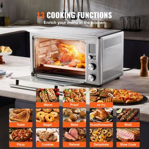 "28L/29.6Qt 1800W 2-Tier Countertop Air Fryer <b>Toaster</b> Oven with Convection & Wire Racks for Pizza" - Product Image 2