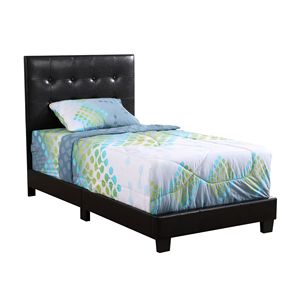 Elegante Letto Singolo Contemporaneo Nero Imbottito - Product Image 1