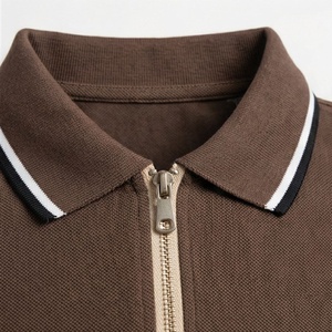 Polos de Manga Corta para Hombre, con Cierre de Cremallera, Casuales, Clásicos, Ligeros, con Cuello de Golf y Bolsillos, Color Personalizado - Product Image 4