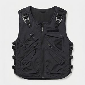 Elegante Chaleco Utilitario Negro |   Chaleco Táctico Versátil para Uso Casual y al Aire Libre - Product Image 1