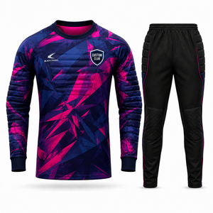Ensemble de maillot de football à manches longues pour homme, sublimé, respirant, coupe athlétique, uniforme de gardien de but pour adulte, coudes rembourrés - Product Image 3