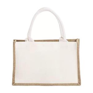Best Quality Hand Block Printed <b>Jute</b> Tote <b>Bags</b> with Stylish Natural Fiber <b>Shopping</b> <b>Bags</b> for Fashion Retail Home Use and Gifting - Product Image 2