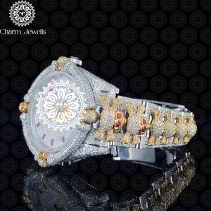 Montre à quartz de luxe pour femme Charm_Jewells, boîtier en acier inoxydable, cadran irrégulier avec diamants, fermoir papillon analogique, 38 mm - Product Image 4