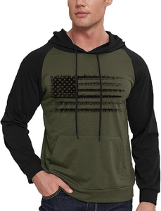 Sweat à capuche décontracté vintage pour homme, 100 % coton, avec logo personnalisé, manches longues, hiver, séchage rapide, respirant, doublure en tissu éponge - Product Image 3