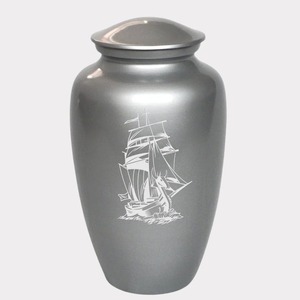 Urne funéraire en forme de bateau viking pour cendres humaines, urne commémorative, urne funéraire décorative, récipient à cendres en métal - Product Image 1