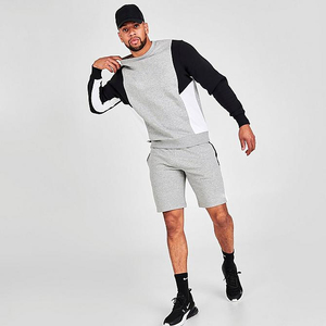 Conjuntos de Sudadera con Capucha y Pantalones Cortos de Bloques de Color Personalizados al por Mayor para Hombre, 2 Piezas, Conjuntos de Chándal con Bordado - Product Image 1