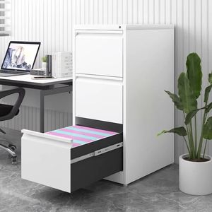 3 Drawer Metal Vertical File <b>Storage</b> <b>Cabinet</b> <b>Lockable</b> Steel Office Home A4 Legal/Letter File <b>Cabinet</b> - Product Image 1