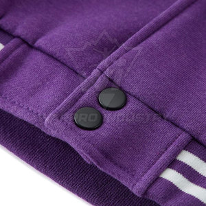 Casual Winter Wear Letterman Jacket Relaxed Fit <b>Covered</b> <b>Button</b> Front Wool Blend Contrast Sleeve Design Street Fashion Outerwear - Product Image 4