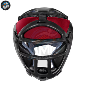 Protège-tête en cuir de vachette respirant personnalisé de haute qualité avec logo, élégant pour le sport, la boxe, le MMA, l'entraînement, équipement de protection avec fermeture auto-agrippante - Product Image 2