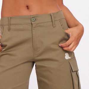 Custom Made OEM Design High Waist <b>Women</b> Casual Breathable Eco-Friendly Quick Dry 100% Cotton Pockets <b>Cargo</b> <b>Shorts</b> Dark Wash - Product Image 6