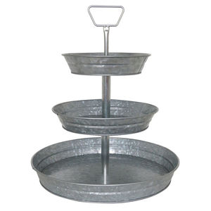 Soporte de Servicio de 2 Niveles de Metal Galvanizado Estilo Rústico, Bandeja Decorativa de Hierro con Borde de Corona para Exhibición de Cupcakes, Pasteles y Postres para Cocina - Product Image 4