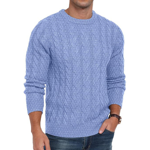 Pull d'hiver pour homme 100% coton, couleur unie, manches longues, col en V, respirant, séchage rapide, anti-rides, anti-boulochage - Product Image 4