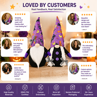 Nouvel Arrivage Transfrontalier Halloween Rudolph Purple Figurine Peluche Sans Visage en Polyester, Réglable, Unisexe, 5-7 Ans