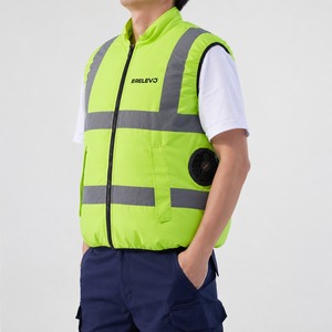 เสื้อกั๊กสะท้อนแสงพร้อมพัดลมระบายความร้อน สีตามสั่ง มาตรฐาน ANSI Class 2 EN ISO Class 1 โลโก้ตามสั่ง คุณภาพสูง - Product Image 2